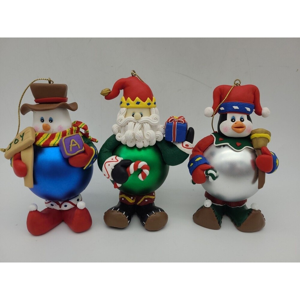 Lot 3 Special Times Collectible Gift Ornaments Penguin Snowman Santa New Boxed